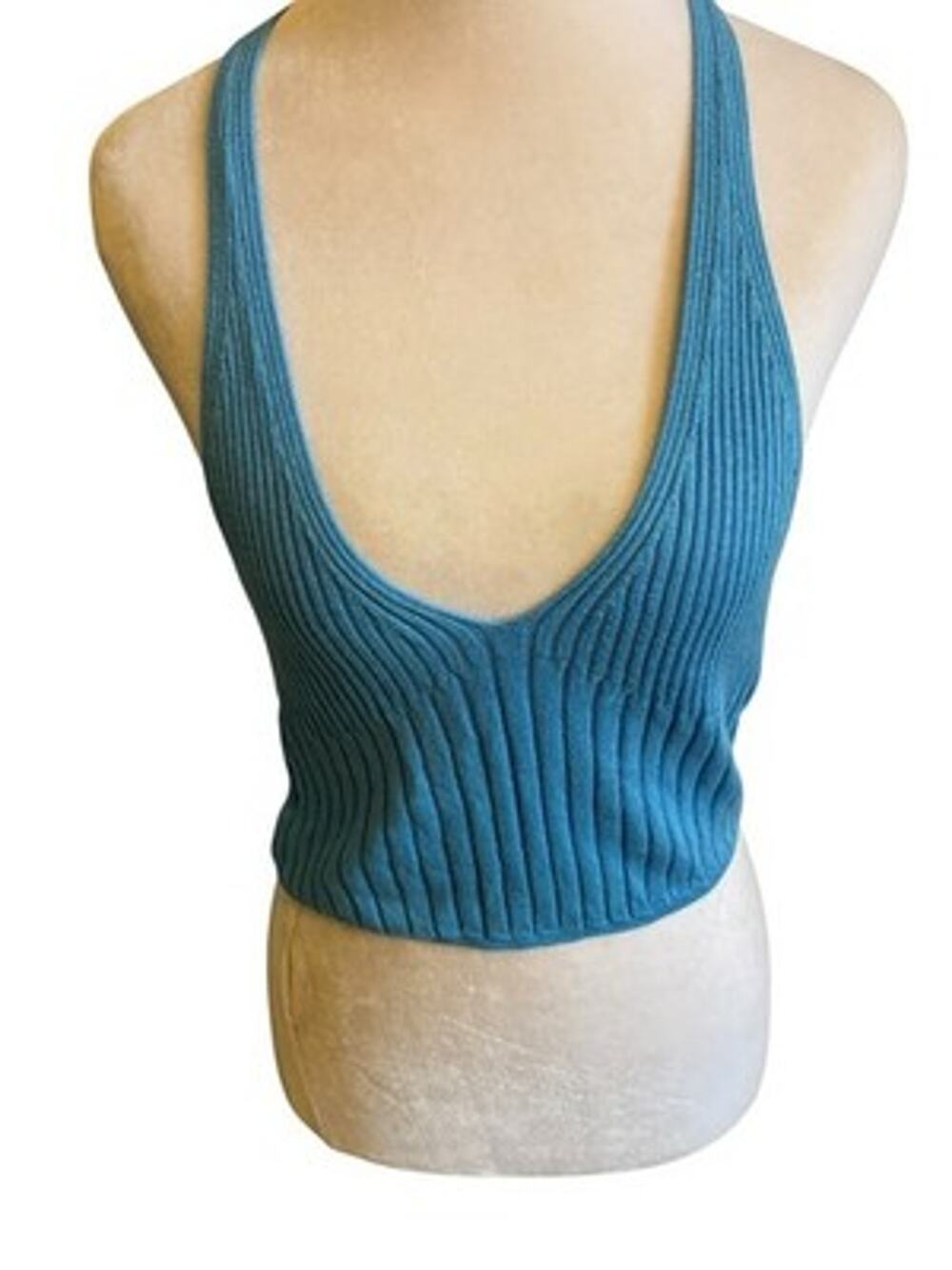 Free People Intimately Cami Crop Bright Blue Sweater Knit Racerback Tank Top S
